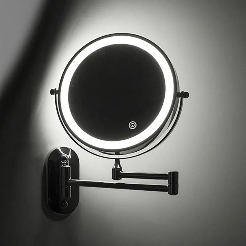 Wandcosmeticaspiegel met LED-verlichting en vergroting