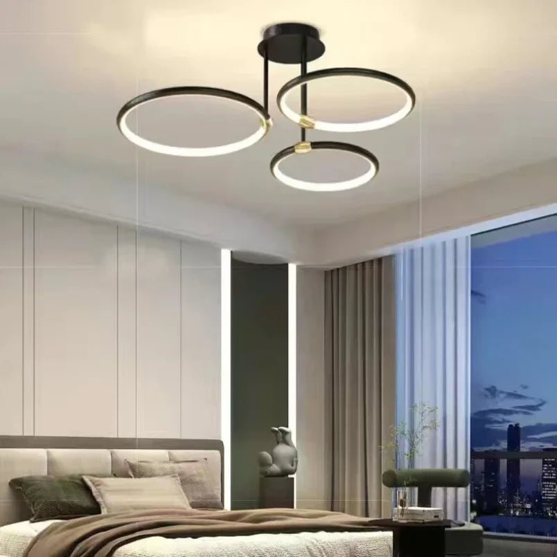 Moderne LED-lamp met ringen – plafondlamp in geometrische vorm