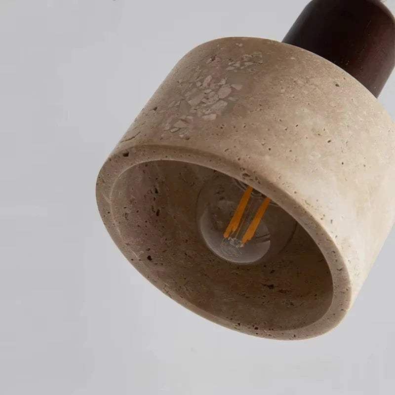 Hanglamp van natuursteen en hout – moderne plafondlamp voor keuken of eetkamer