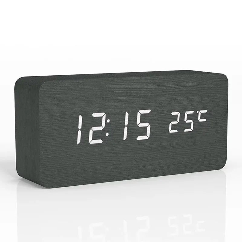 EcoTime Digitale Houten Wecker | LED-display | Modern Design | Stil | Milieuvriendelijk