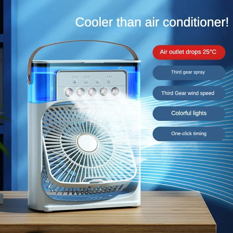 Draagbare Luchtconditioner & Luchtbevochtiger: Hydrokoud kleine luchtkoeler met 3-snelheden ventilatorinstelling - Ideaal voor kantoor- en huishoudelijk gebruik |