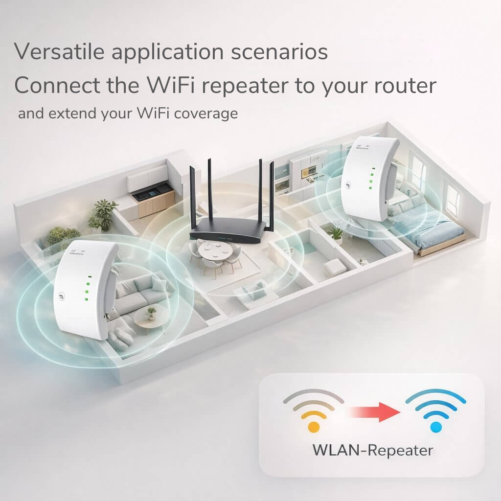 Signaalversterker | Meer Bereik | Eenvoudige Plug and Play Setup | WiFiora