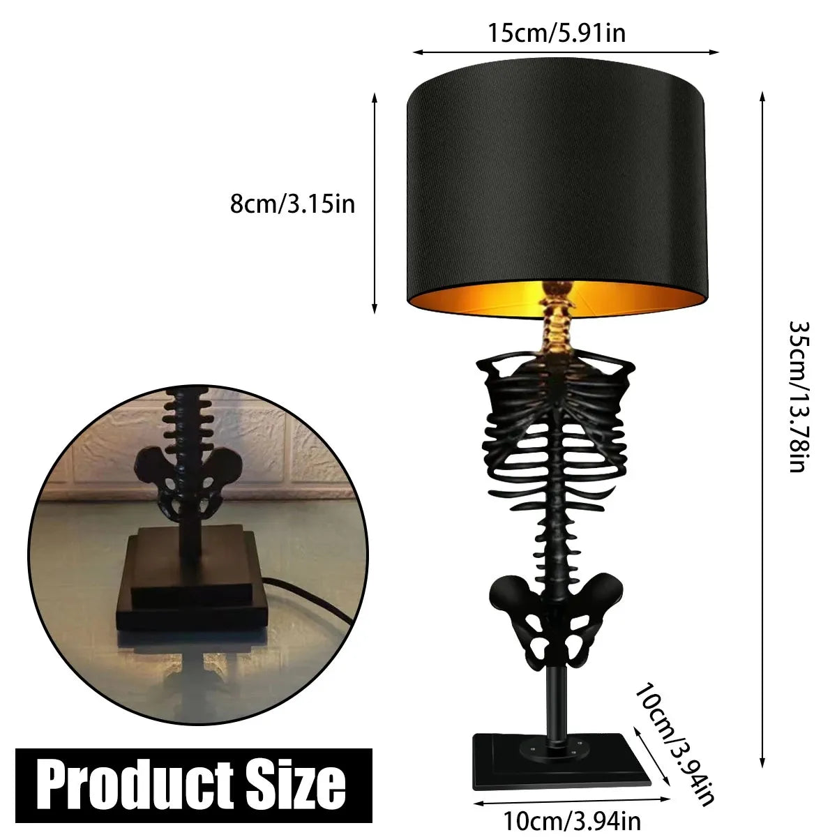 Gothic Skelett Tafel lamp | Handgemaakt Kunst Design