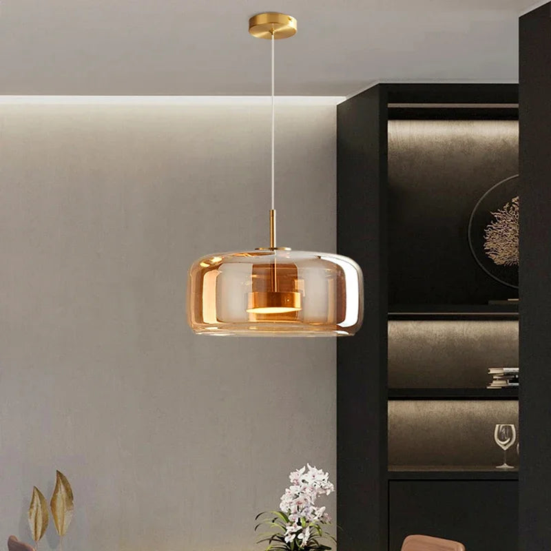 Aurea Glazen Koepel Chandelier Voor Woonkamers En Gangen Van Orntli
