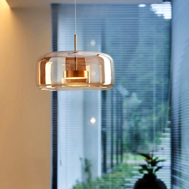 SleekChic Hedendaagse Glazen Koepel Kroonluchter Voor Woonkamers