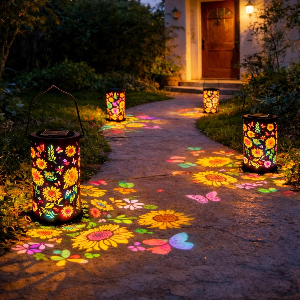 Zonne- tuinlamp | Bloemenpatroon | Lichtprojectie | GardenFlare