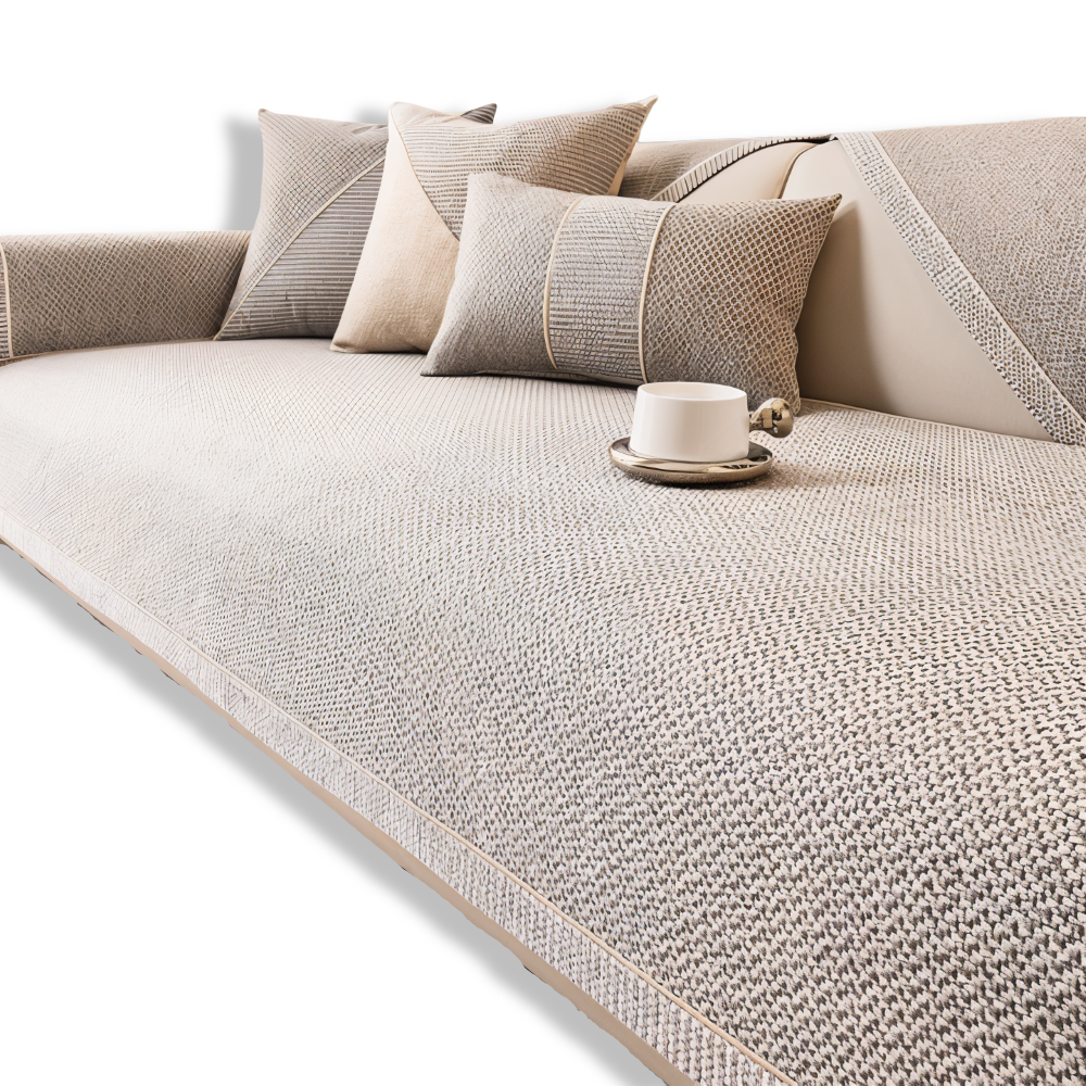 Effen Plain Sofabescherming - Duurzaam Katoen & Linnen Polyester Antislip Bankhoes