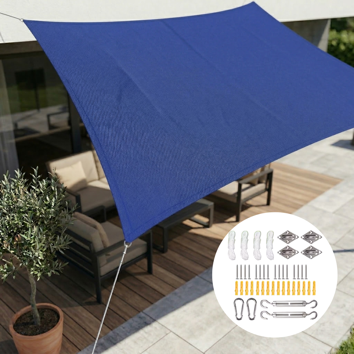 Zonnescherm Rechthoekig Waterdicht | Waterdichte Buitenstof | UV Bescherming | SkyCover