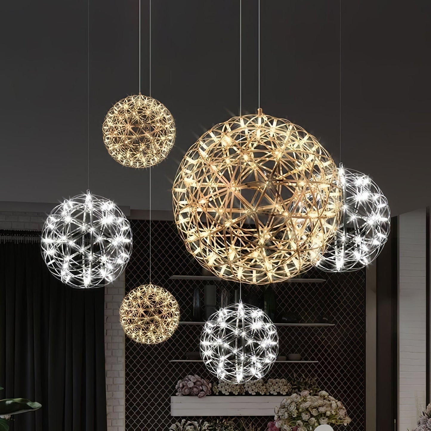 Ivthayra Luxe Postmoderne Gouden Bol Hanglamp