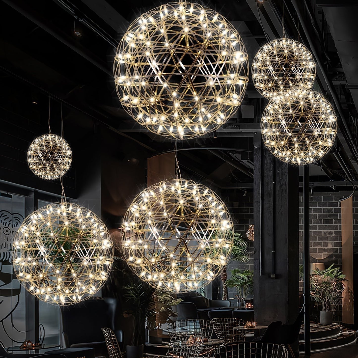 Ivthayra Luxe Postmoderne Gouden Bol Hanglamp