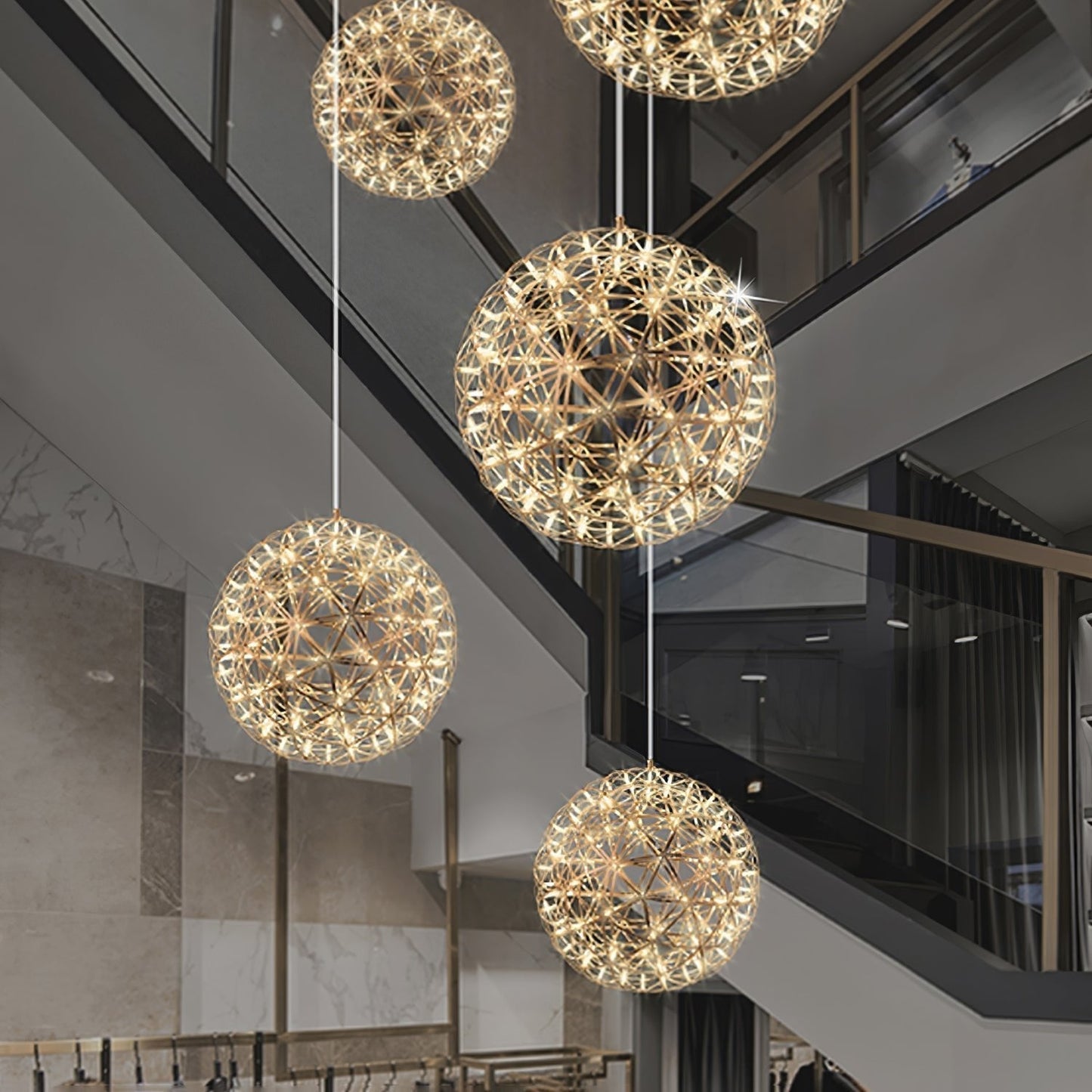 Ivthayra Luxe Postmoderne Gouden Bol Hanglamp