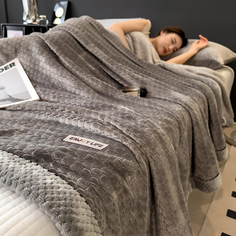 Stijlvolle Ultra-zachte Pluche Knuffeldeken - Luxe Jaarrond Worpdeken - Dikke en Fluffy Winterwarmte Essentieel