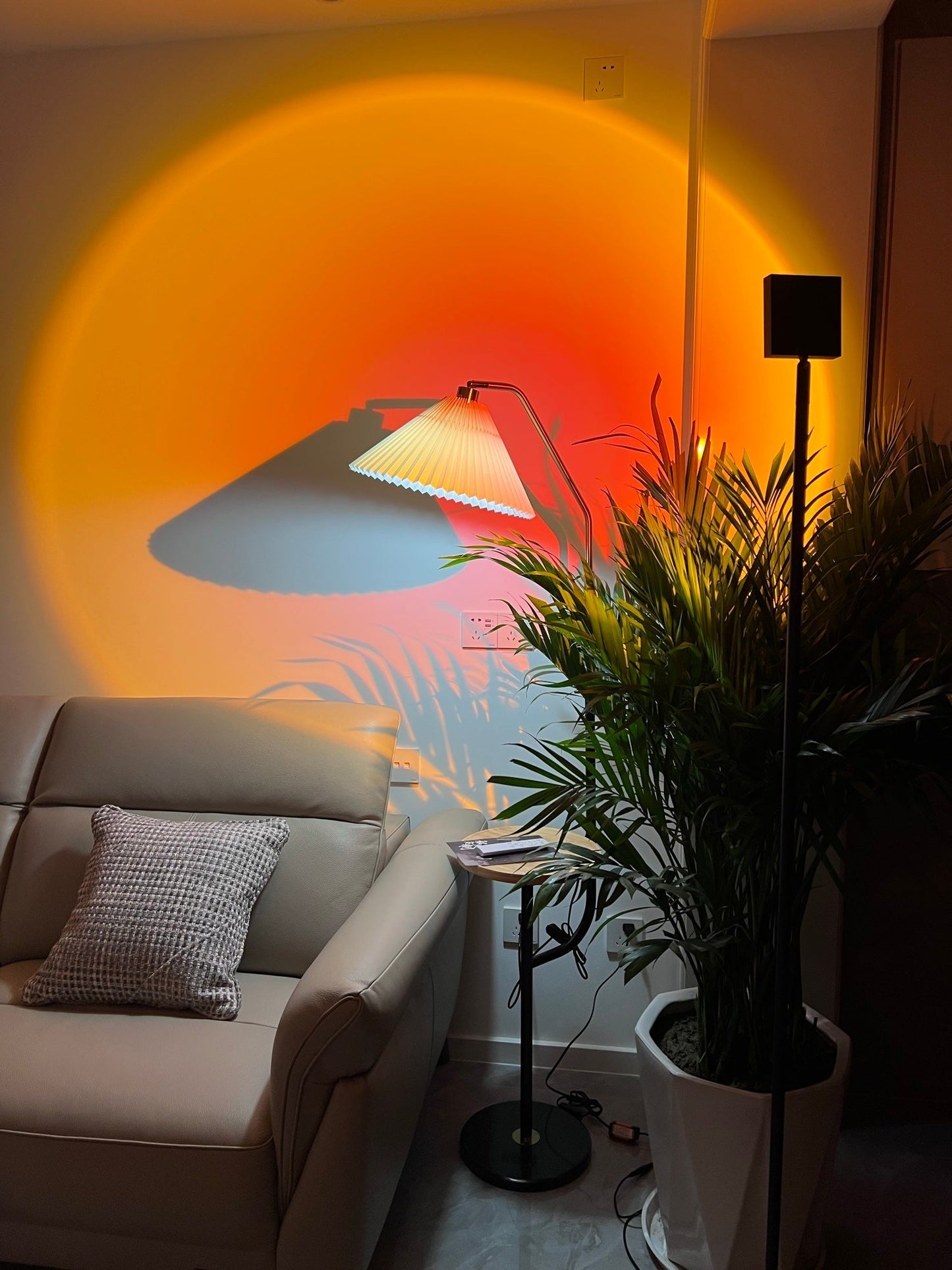 LED Kleurenprojector Vloerlamp | Minimalistisch Halo Licht Effect