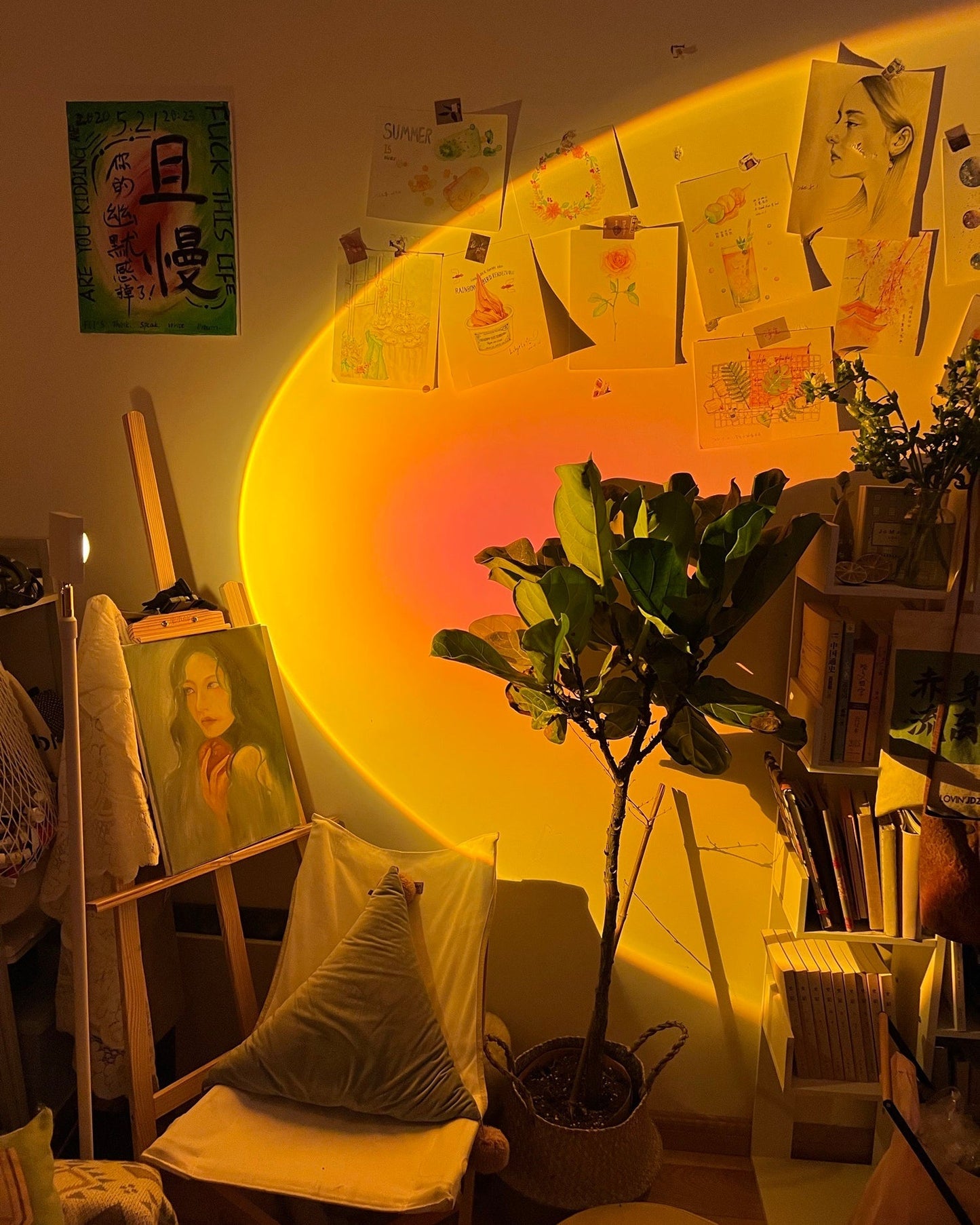 LED Kleurenprojector Vloerlamp | Minimalistisch Halo Licht Effect