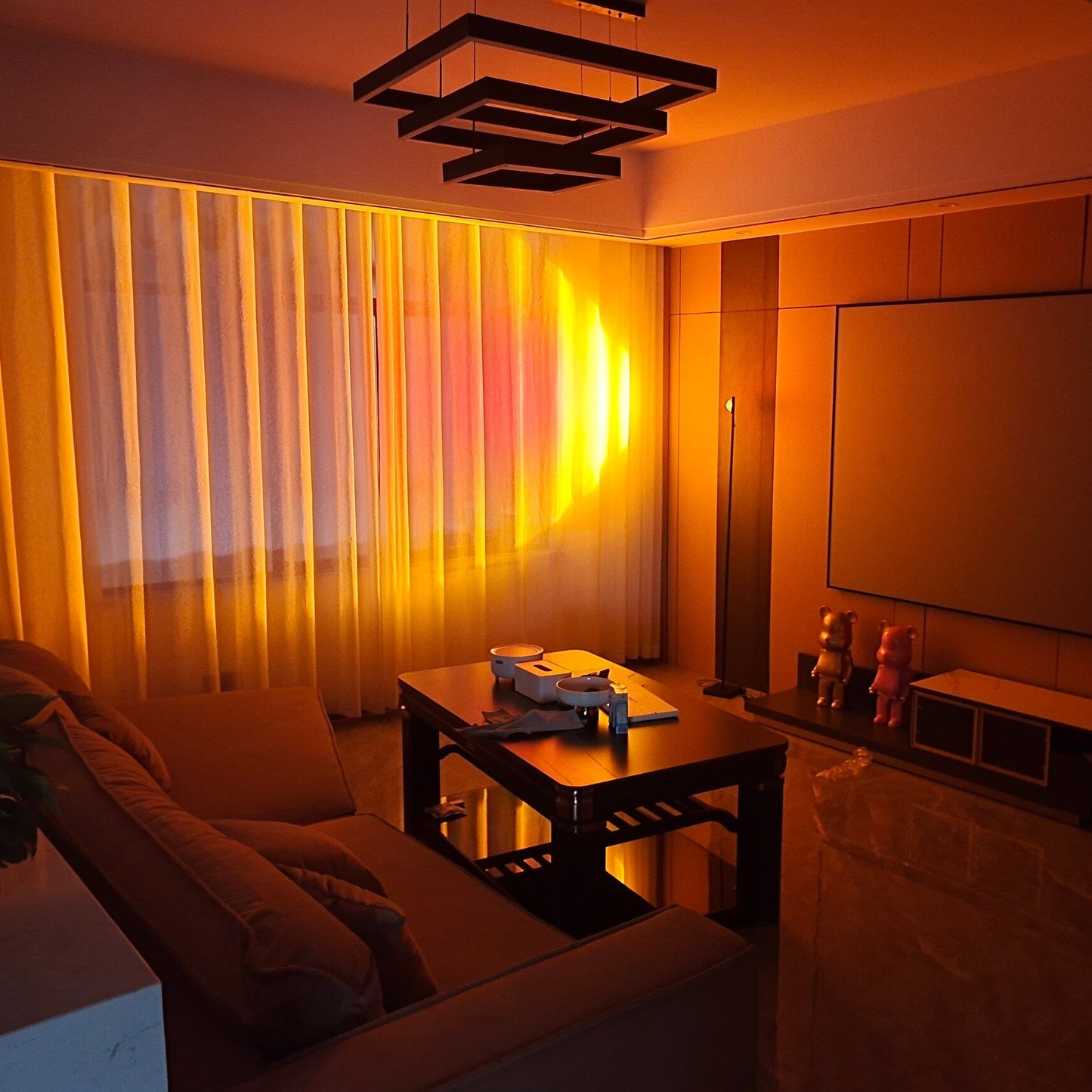 LED Kleurenprojector Vloerlamp | Minimalistisch Halo Licht Effect