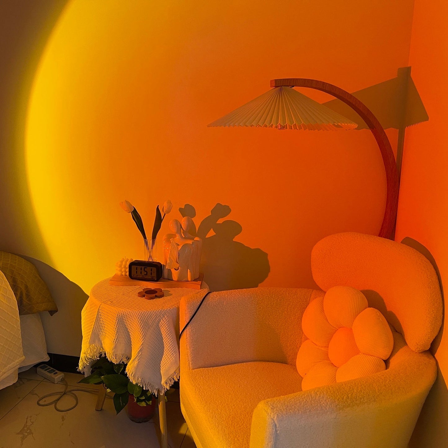 LED Kleurenprojector Vloerlamp | Minimalistisch Halo Licht Effect