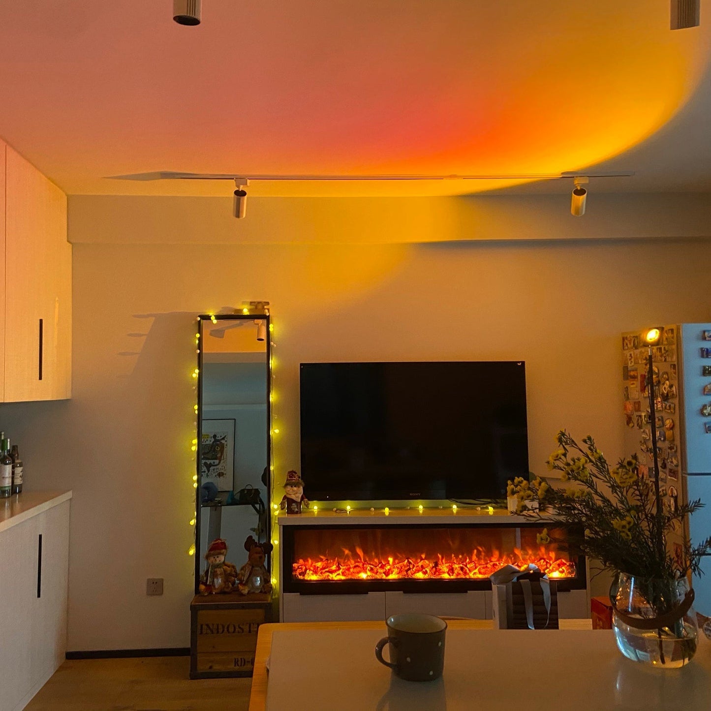 LED Kleurenprojector Vloerlamp | Minimalistisch Halo Licht Effect