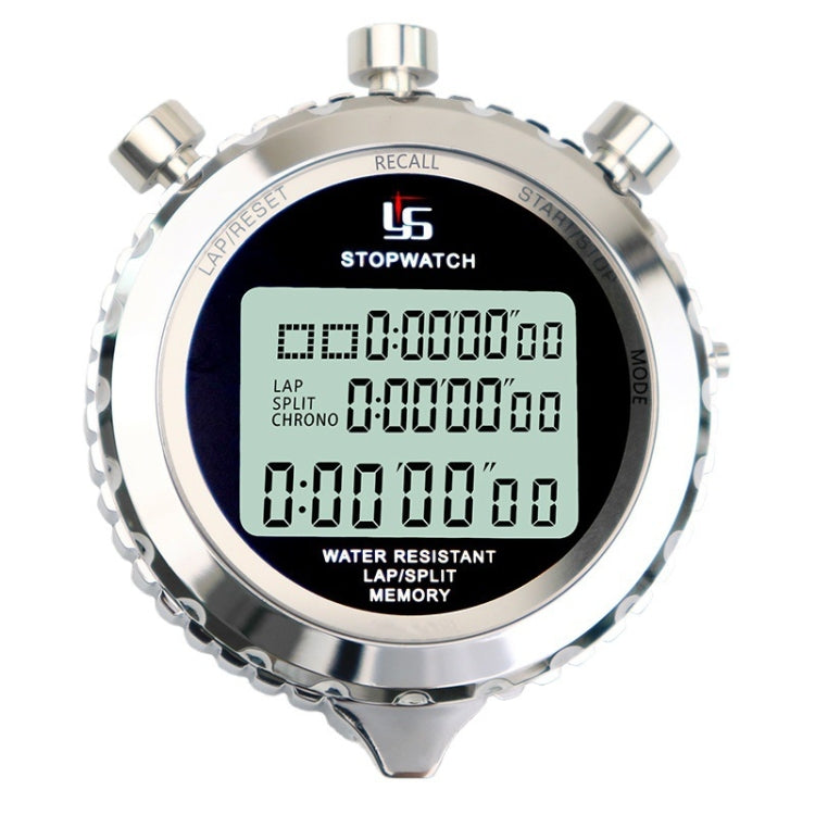YS Metall Stoppuhr 3 Rijen Weergave Looptraining Elektronische Timer, Stijl: YS-5100 100 Geheugen