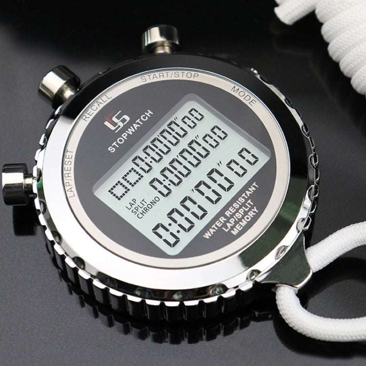 YS Metall Stoppuhr 3 Rijen Weergave Looptraining Elektronische Timer, Stijl: YS-5100 100 Geheugen