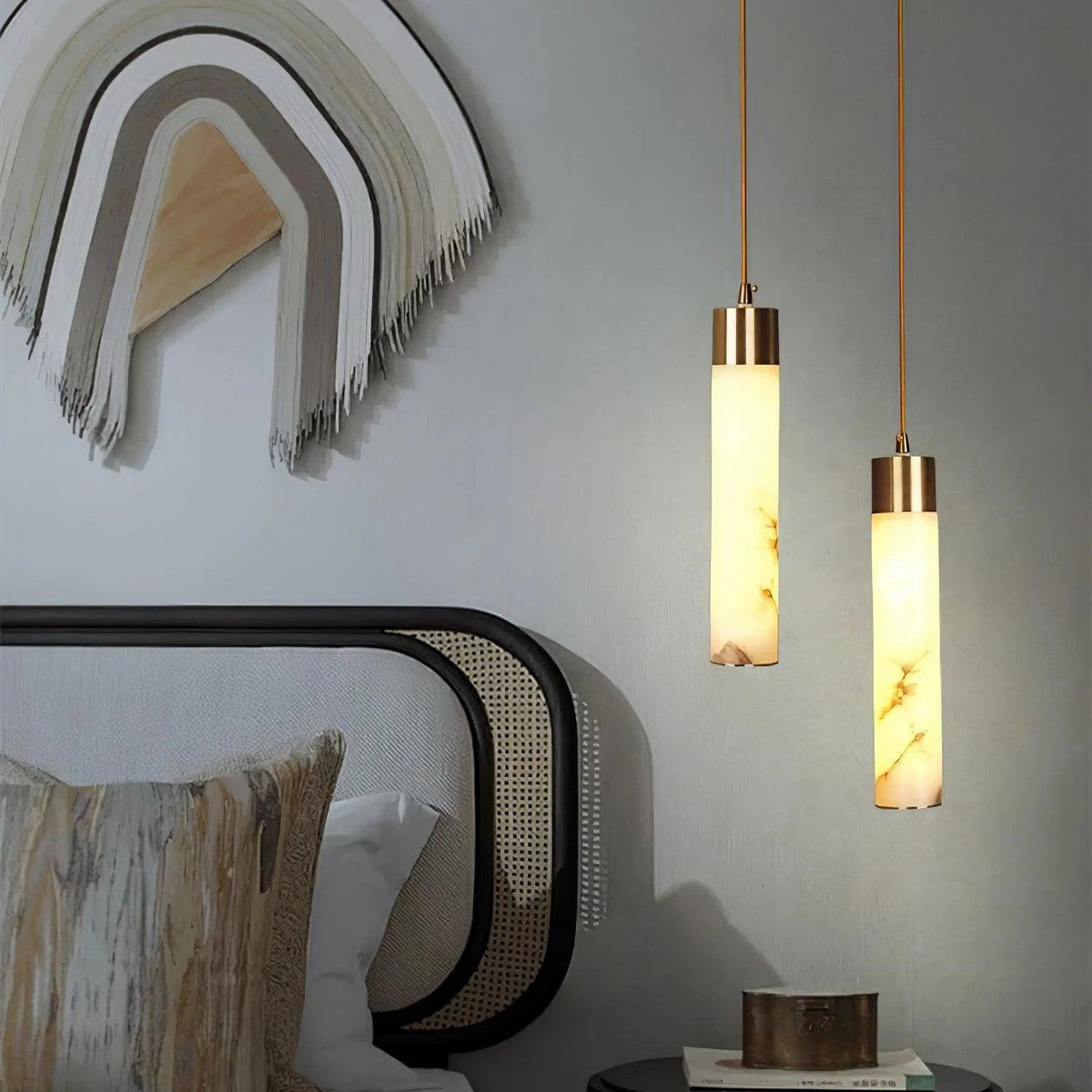 Ethereal Stone Glow Sculpturale Stijl Alabaster Hanglamp