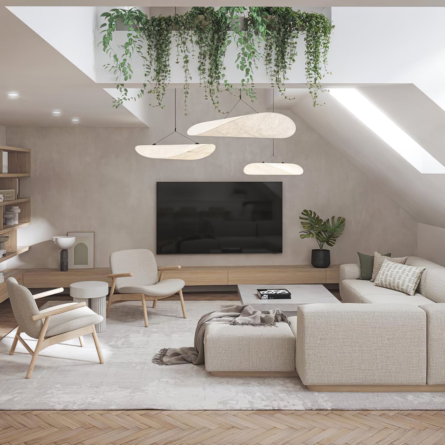 Sereca Hanglamp van Papier en Glasvezel