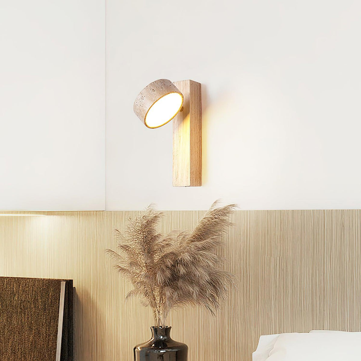 Jovan Wandlamp Travertine Hout