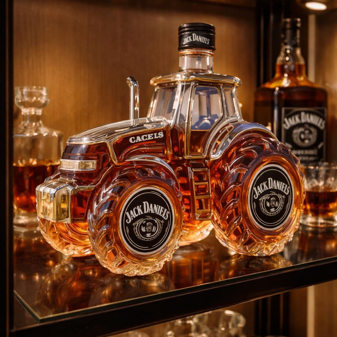 Traktor Whisky Decanteerder – 500ml Glazen Fles met Rustiek Verzamelontwerp