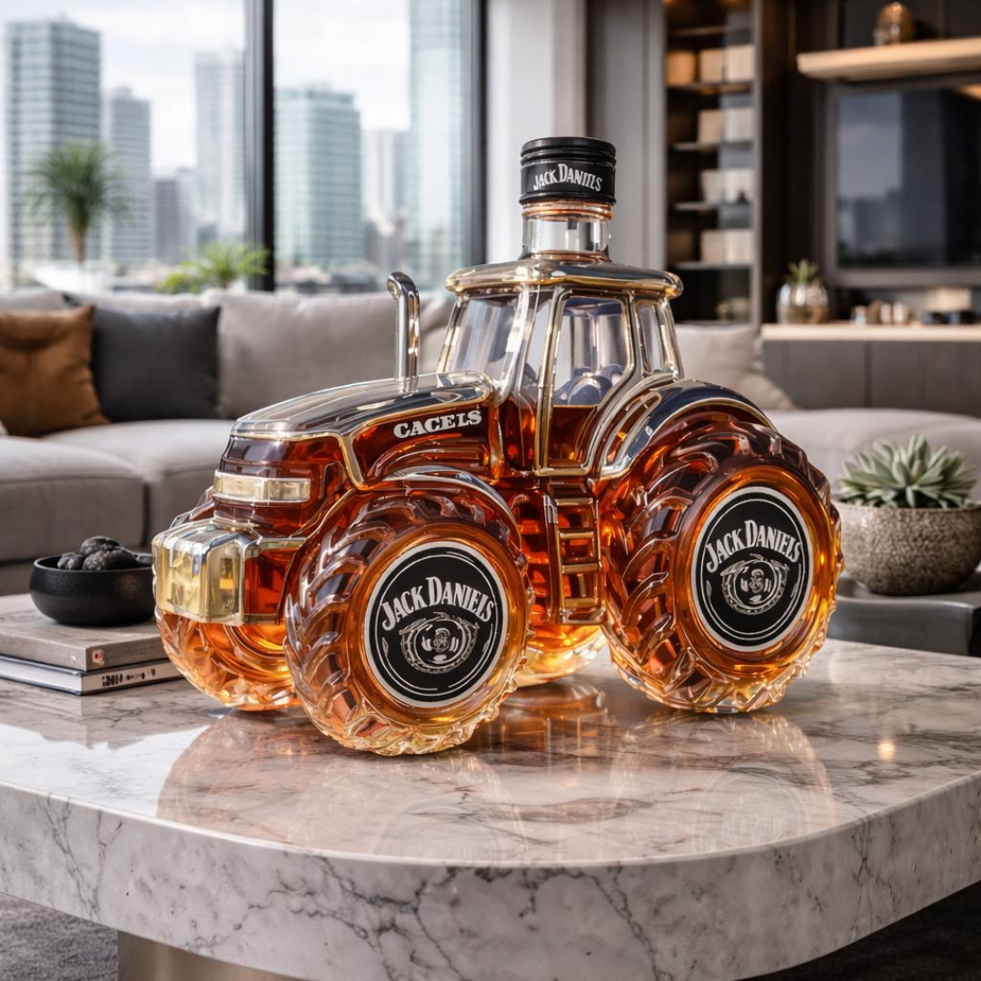 Traktor Whisky Decanteerder – 500ml Glazen Fles met Rustiek Verzamelontwerp