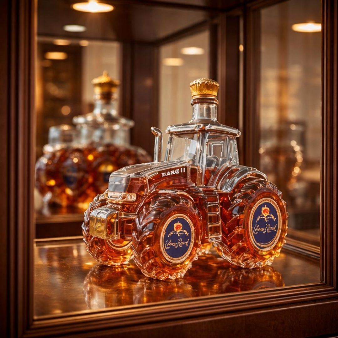 Traktor Whisky Decanteerder – 500ml Glazen Fles met Rustiek Verzamelontwerp