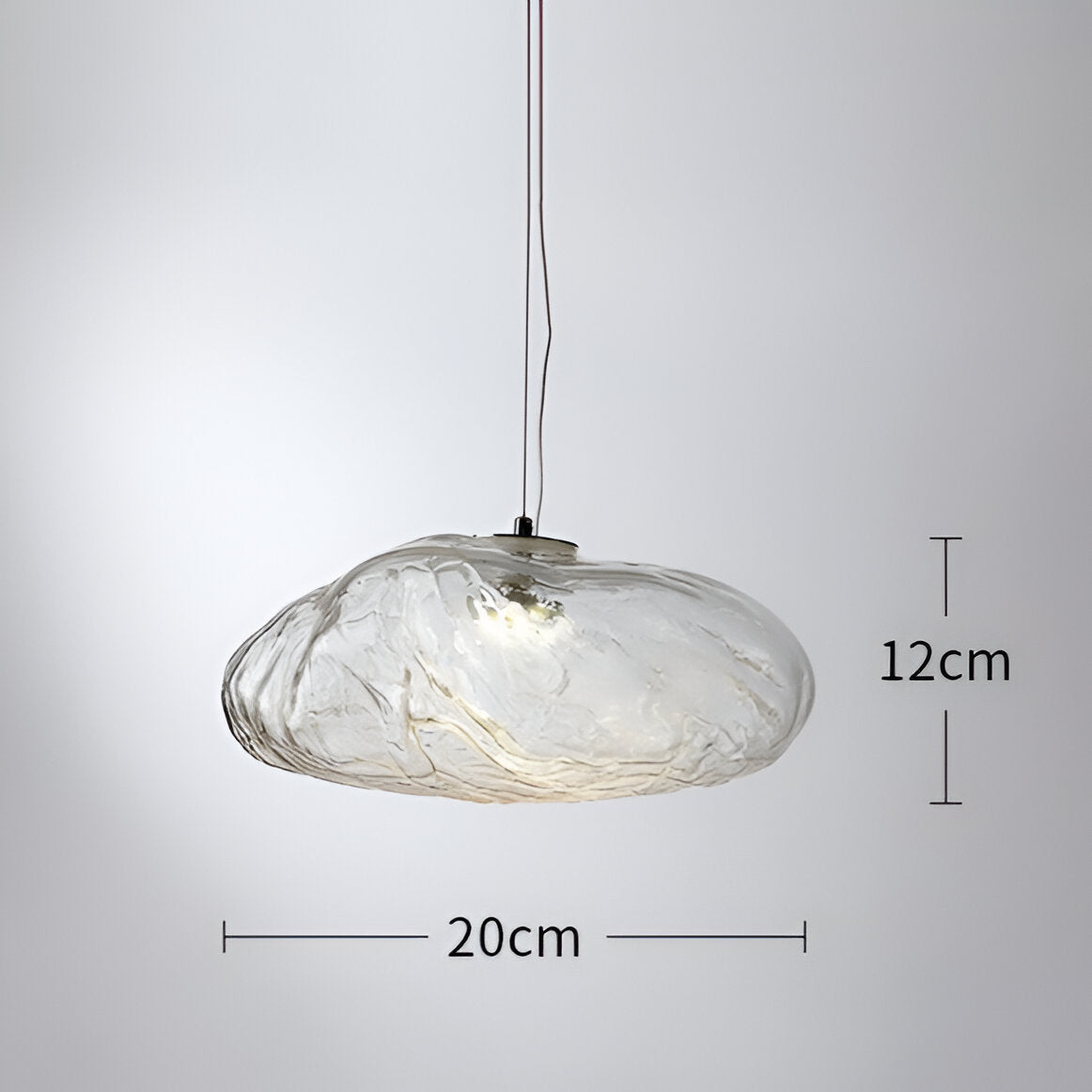Minimalistische Glazen Hanglamp van Glasvezelwolken