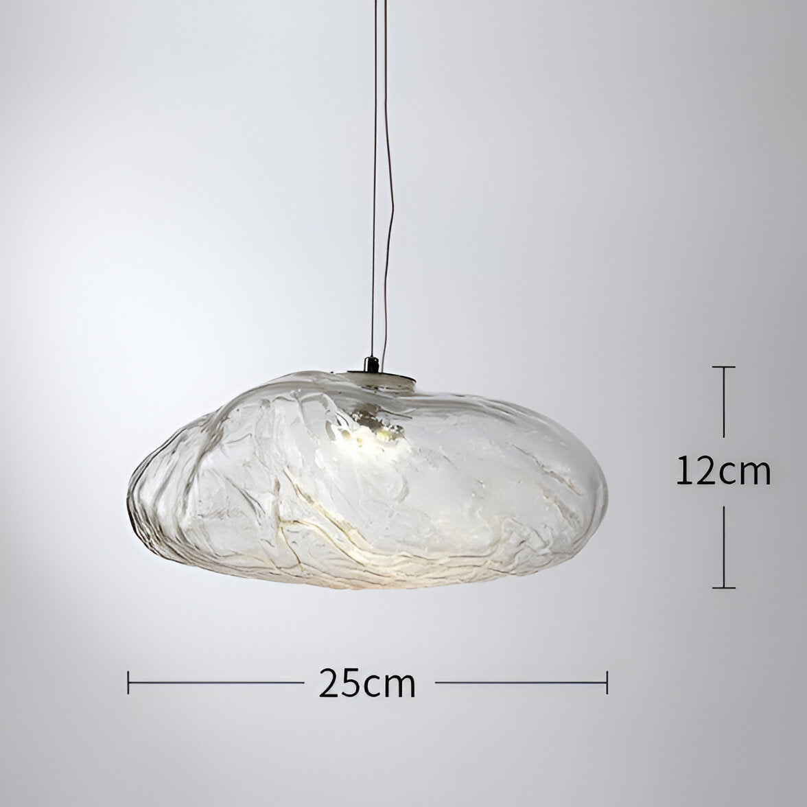Minimalistische Glazen Hanglamp van Glasvezelwolken