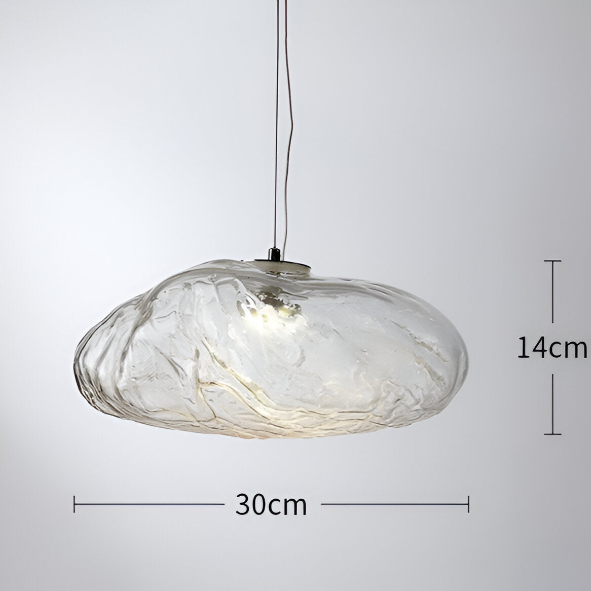 Minimalistische Glazen Hanglamp van Glasvezelwolken