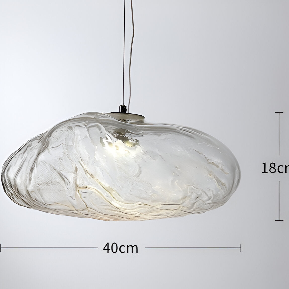 Minimalistische Glazen Hanglamp van Glasvezelwolken