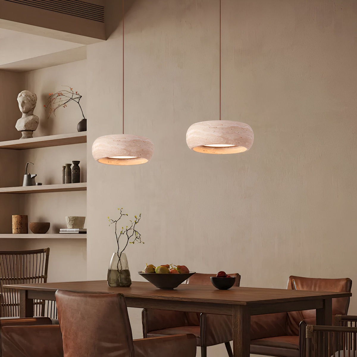 Wabi Sabi Stijl Travertijn Steen Hanglamp