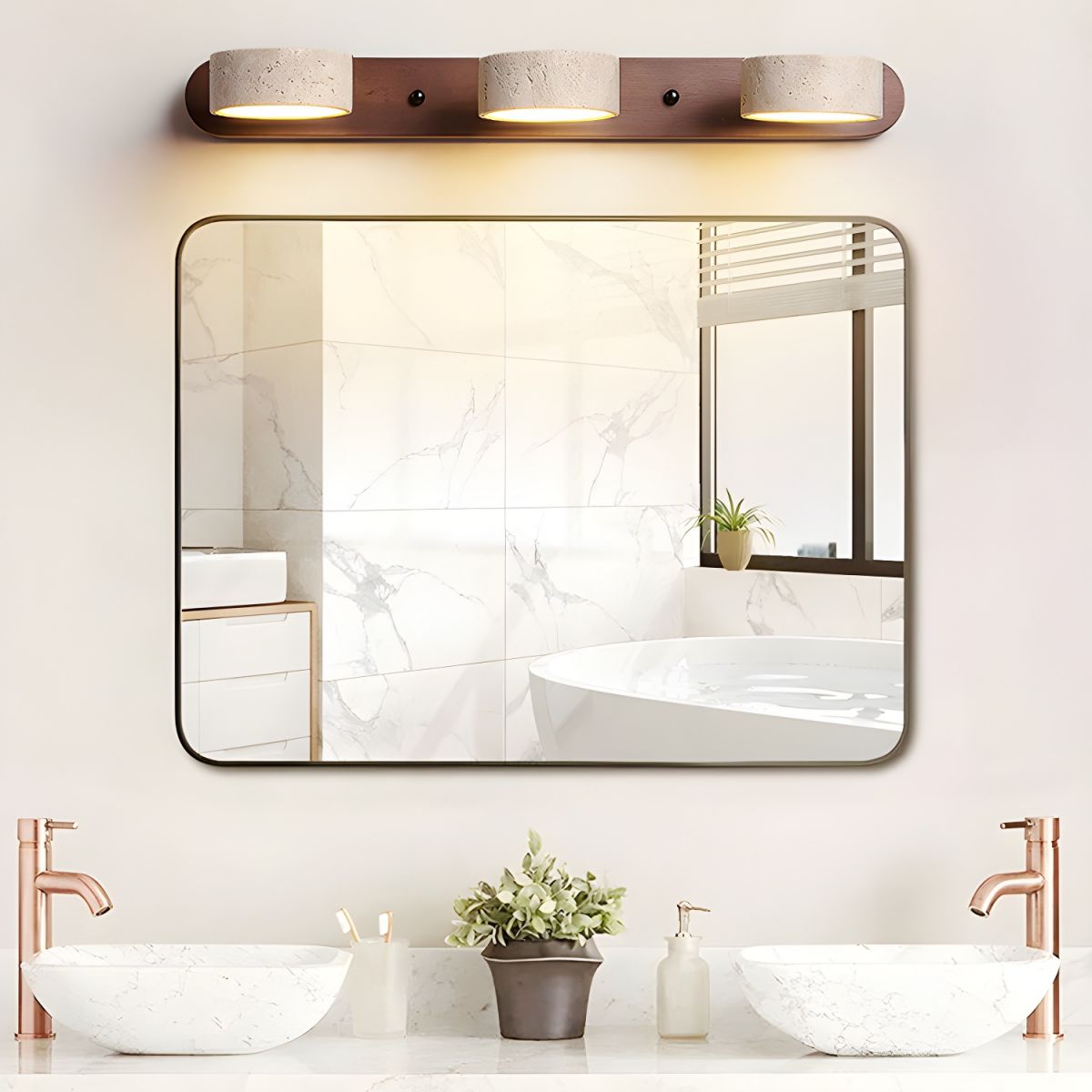 Tuelo Wandlamp Binnen in Neutraal Travertin