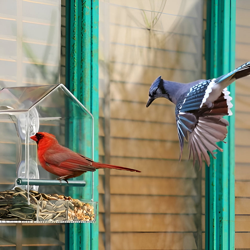 TrayHaven - Transparant Venster-Vogelfeeders met Zuignap Stabiliteit