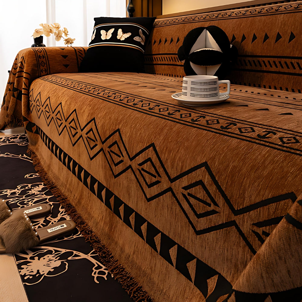 Tribal Geometrische Chenille Sofa Cover