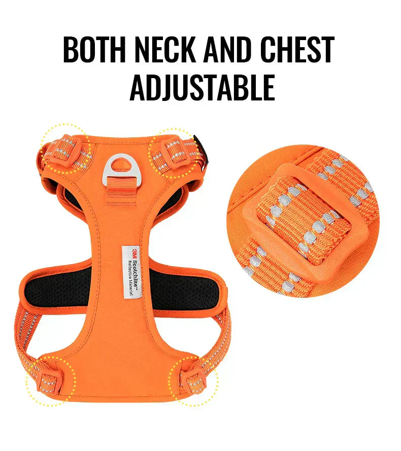 AstraPaw Nylon Harnas Voor Honden Met Reflecterende Bandjes, No-Pull, Voor Alle Maten