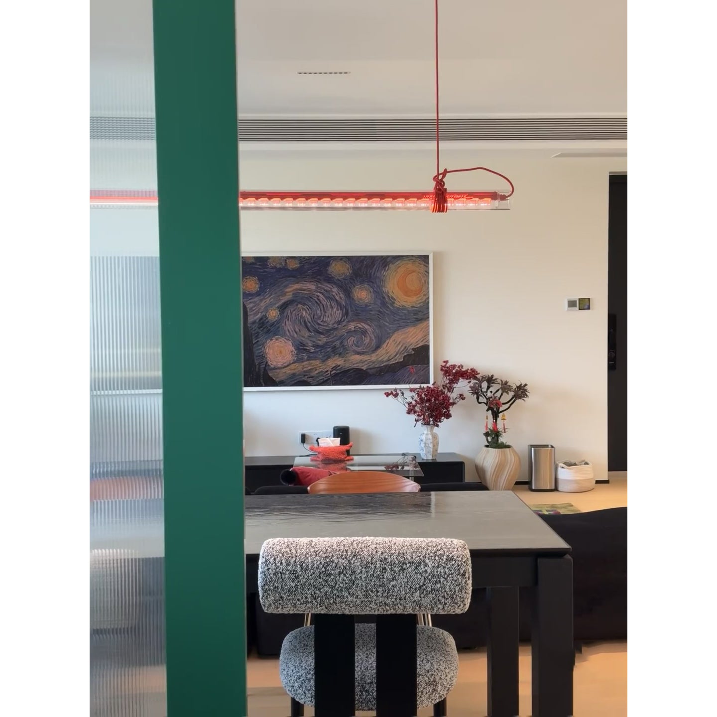 Cata Moderne Minimalisme Lineair LED Glas Licht Hanglamp