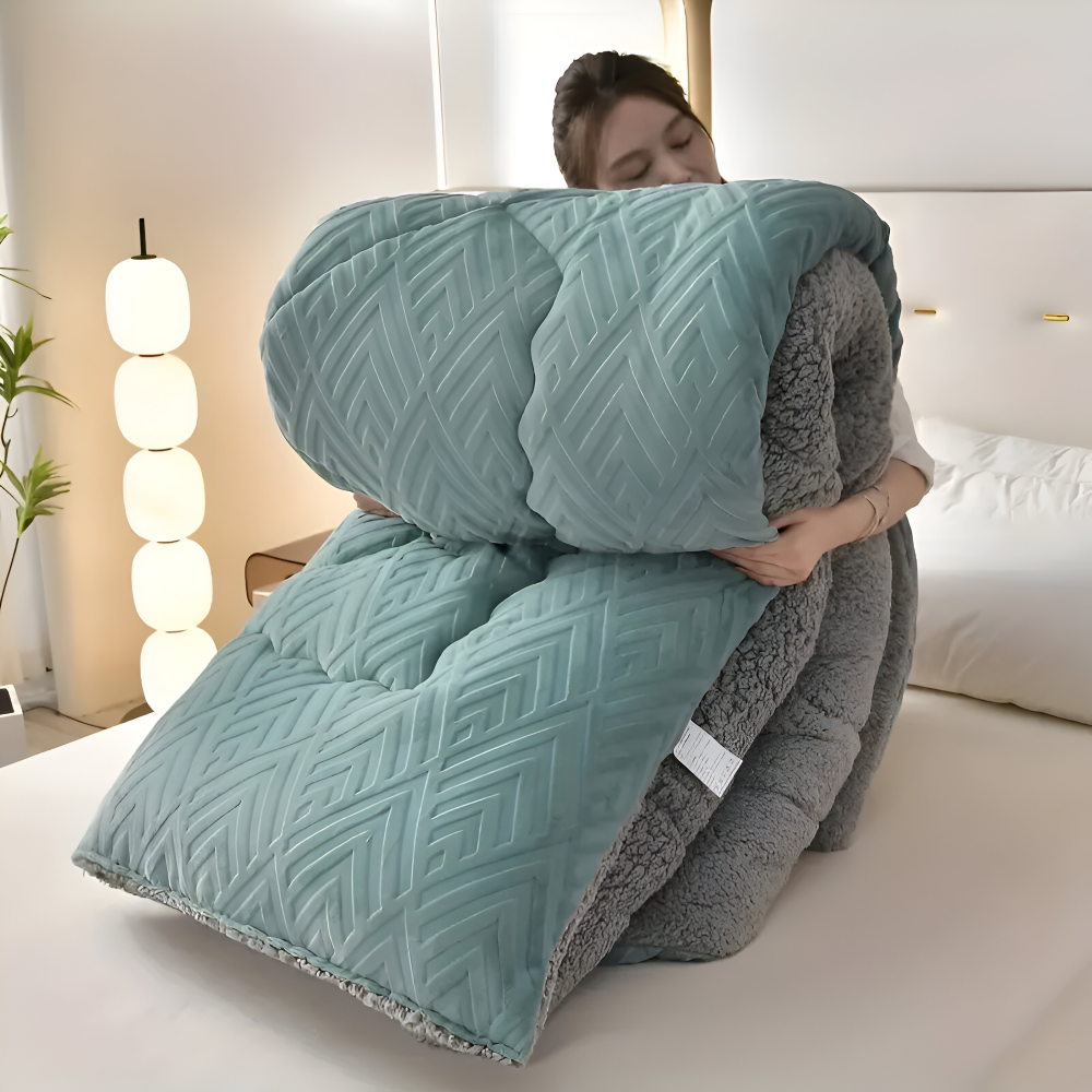 Ultra Fluff Dekbed - Machinewasbaar Dubbelzijdig Pluche Dekbed voor Alle Seizoenen - Stijlvol Fleece Dekbed