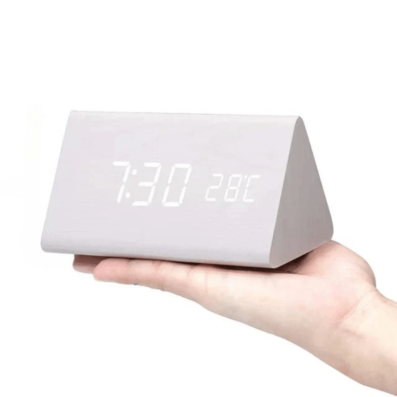WOODSENSE – LED-houten klok met spraakbediening voor stijlvolle tijdsaanduiding