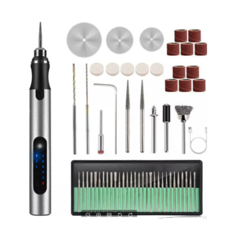 EngravePro – Set van precisie elektrische graveertools met verschillende accessoires voor doe-het-zelf projecten