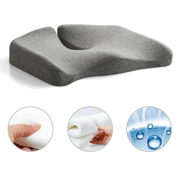 Skanto | ErgoRelief Zitkussen – Ergonomisch Geheugenschuim Kussen voor Rug en Staartbeen