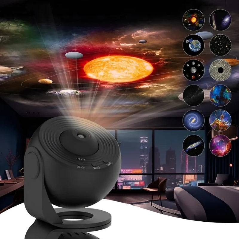 Brehn | 360° HD-Planetarium Projector | 12 Astronomische Focus-Folies | LED-sterrenprojector met Timer & Rotatiefunctie | Thuis-observatorium voor Kinderen & Volwassenen