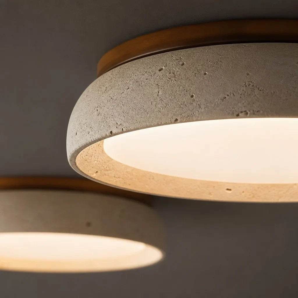 Veliana Wabi-Sabi Ronde Travertine Plafondlamp