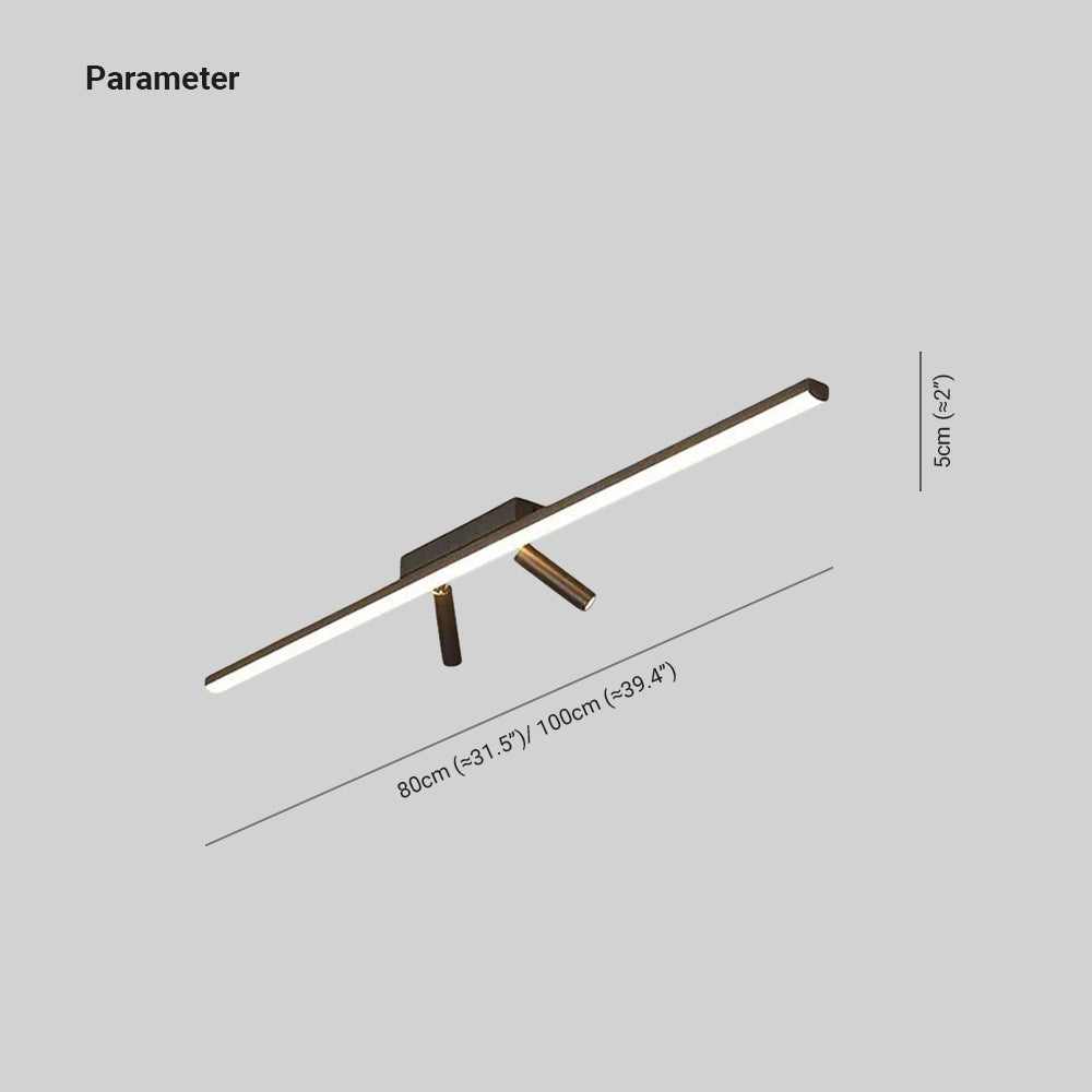 Arisha Lineaire LED Plafondlamp Zwart Woonkamer