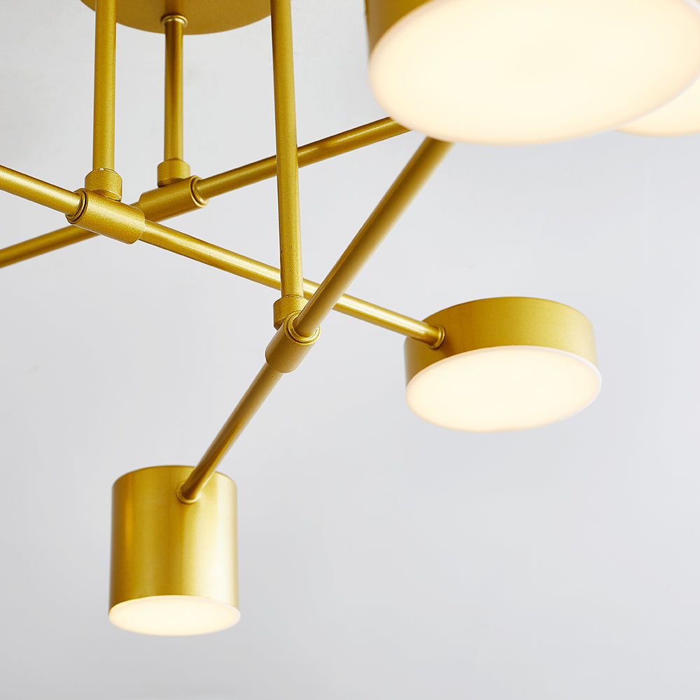 Quor LED Plafondlamp, Zwart/Wit/Goud 6 Koppen