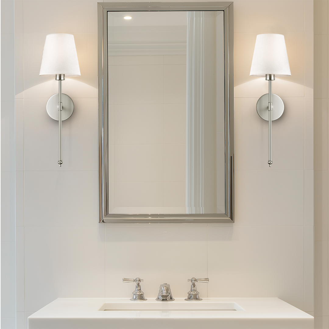 Wandlamp | 3M-kleefmontage | Stoffen lampenkap | 2-pack | LumiStick Duo