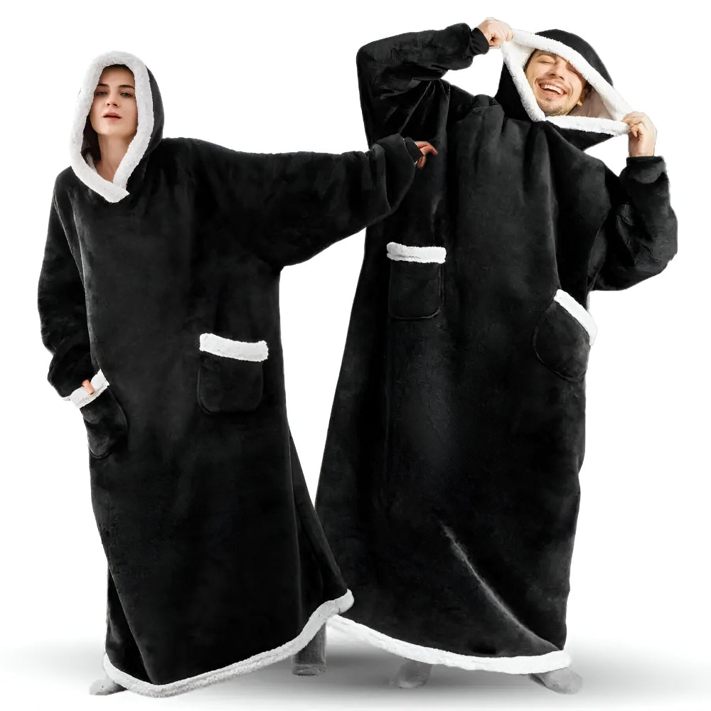 WarmWrap-hoodiedeken – Pluche flanellen trui in oversized model met zak