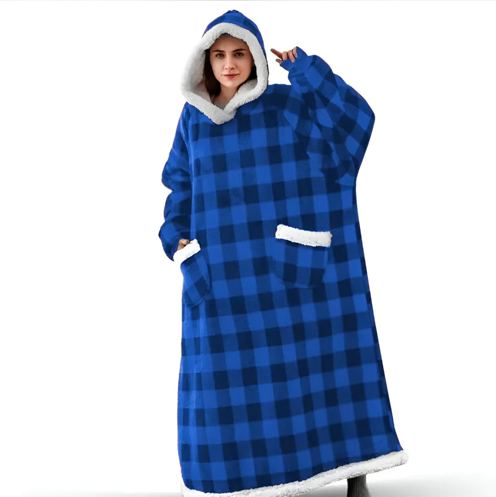 WarmWrap-hoodiedeken – Pluche flanellen trui in oversized model met zak